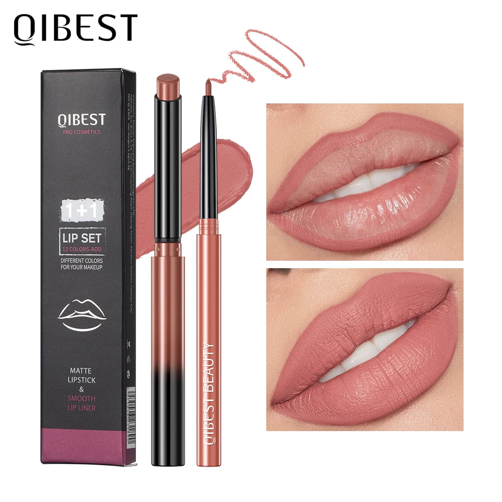 QIBEST Matte Nude Lipstick